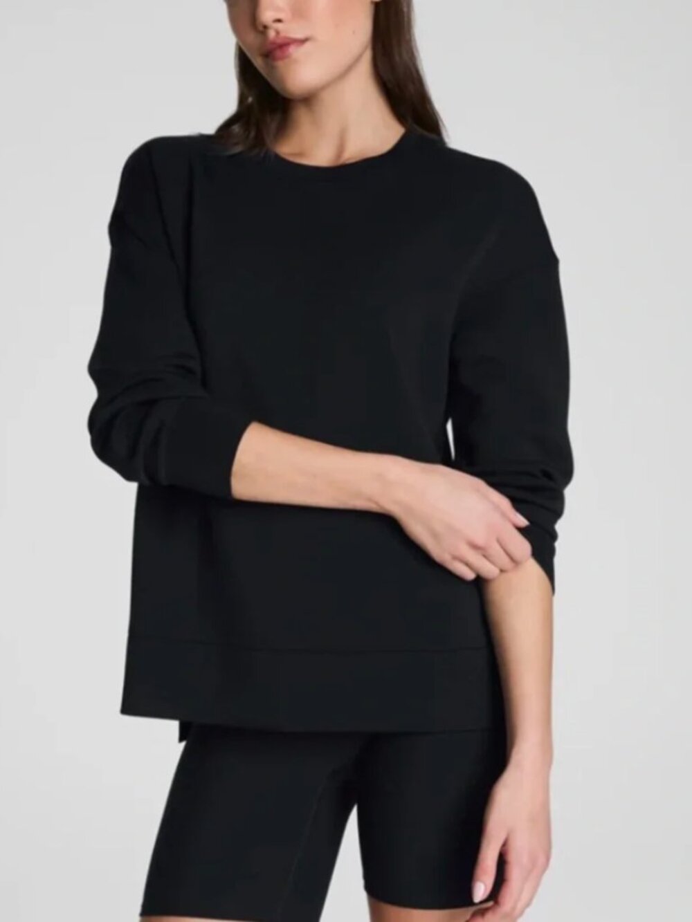 Spanx AirEssentials Crewneck Tunic Sweatshirt XS, Black